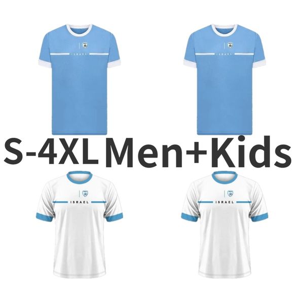 23 24 Israël voetbalshirts camisetas de futbol thuis weg derde volwassene blauw en wit voetbalshirts maillots de foot korte mouwen heren kinderen uniformen op maat S-XXXXL tops