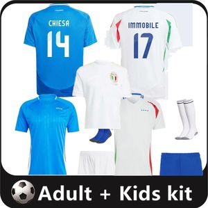 24 25 Jerseys de fútbol de Italia Chiesa 2024 2025 125 Aniversario Italia Raspadori Verratti Barella Camisa Totti Lorenzo Politano Special Miretti Football Uniforme S-4XL