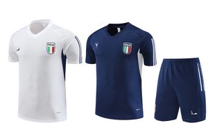 23/24 Italia Survêtements Badge broderie Hommes Jersey Chemise à manches courtes à séchage rapide Costume de sport de loisirs en plein air Top Shorts Chemise de sport