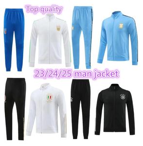 23 24 Italie Adulte Tracksuit Long Zipper Veste 125 ans ANNIVERSAIRE Suite de formation de survisement Soccer 2023 2024 Allemagne Italia Argentine Man Football Tracksuits