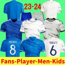 23 24 Italie maillots de football Player Fan Version maglie da calcio CHIESA JORGINHO INSIGNE VERRATTI costume Italia 23 2024 hommes football Shirt enfants kit uniforme