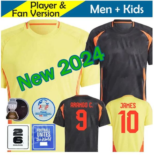 24/25 Colombie JAMES Maillots de football Kit enfants 2025 Maillot de football de l'équipe nationale de Colombie Camisetas 2024 Copa America D.VALOYES ARANGO C. CHUCHO CUADRADO uniformes