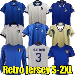1982 1986 ITALYS Classic Retro Soccer Jerseys Rossi 90 94 96 98 R.Baggio Maldini Totti del Piero 2000 06 Pirlo Inzaghi Cannavaro Materazzi Camisa de fallas de Buffon
