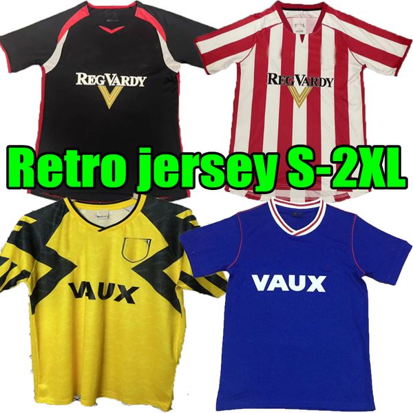 24 25 hommes Tops 1993 1994 Sunderland Retro Soccer Jersey Stewart Simms Roberts Amad Whiteheid Clarke Dajaku Ebleton 92 93 94 2005 2006 Shirt Football Pritchard