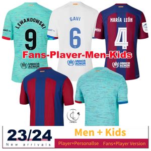 23/24 Maillot de football Maillot de football Uniforme A Maillot PEDRI LEWANDOWSKI GAVI FC BALDE FERRAN RAPHINHA DEST Maillot de football Barca Kids Kit