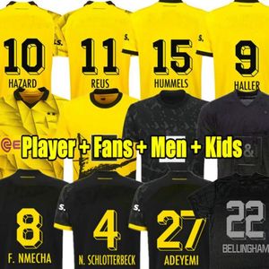 23 24 Jerseys REUS Dortmunds 2023 2024 Borussia Soccer HALLER Maillot de football BELLINGHAM NEONGELB HUMMELS BRANDT Hommes Enfants Kit Spécial Tout Noir Maillot De Foot