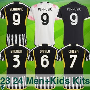23 24 Juve Zebra Soccer Jerseys-Vlahovic, Bremer, Danilo, Chiesa Edition. Nom de personnalisation de différentes tailles, numéro
