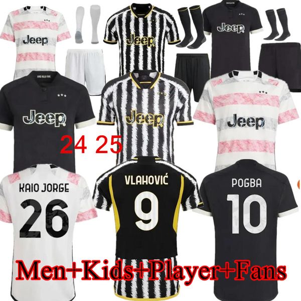 23 24 Juventu camisetas de fútbol DI MARIA 2024 JUVE camisetas de fútbol Fans Player versión para hombre kits para niños YILDIZ maglia Juventus Hogar lejos 3er VLAHOVIC BONUCCI KEAN