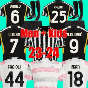 23 24 Maillot de football Juventus à domicile MILIK DI MARIA VLAHOVIC KEAN POGBA CHIESA McKENNIE LOCATELLI Maillot de football Kits hommes et enfants unifor.