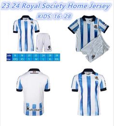 23 24 Kinderen en heren Real Sociedad voetbalshirts thuis DAVID SILVA OYARZABAL 2023 2024 X PRIETO GOROSABEL PORTU TAKE CARLOS FDEZ CHO RS voetbalshirt