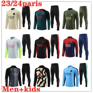 23 24 niños y hombres Chándal de fútbol 2023 2024 MBAPPE traje de entrenamiento de fútbol Manga larga Chaqueta de fútbol kit uniforme Chandal Maillot Survetement