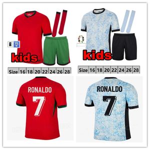 23 24 Maillots de football RONALDO pour enfants JOAO FELIX BERMARDO B.FERNANDES J.MOUTINHO portugalS Camisa De Futebol 24 25 Maillot de football portugais Kit pour enfants