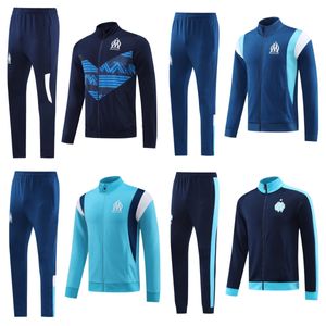 23 24 Kids Men Voetbal Trainingspakken Milik Payet Marseilles Survetement Fottball Trainingspak Veste Maillot de Foot Olympique OM Tracksuit Football Jogging Kit