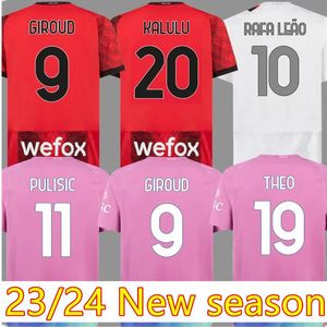 23 24 KOCHE REIJNDERS maillots de football Ac GIROUD DE KETELAERE R.LEAO RAFA maillot de football troisième maillot 2023 2024 PULISIC LOFTUS-CHEEK THEO