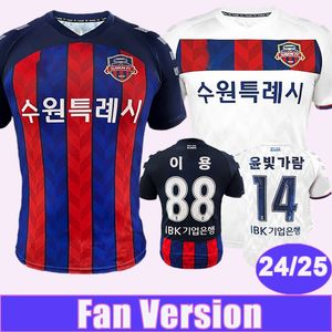 24 25 Korea League Suwon FC Mens voetbaltruien Home Awit White voetbalhemd korte mouw uniformen