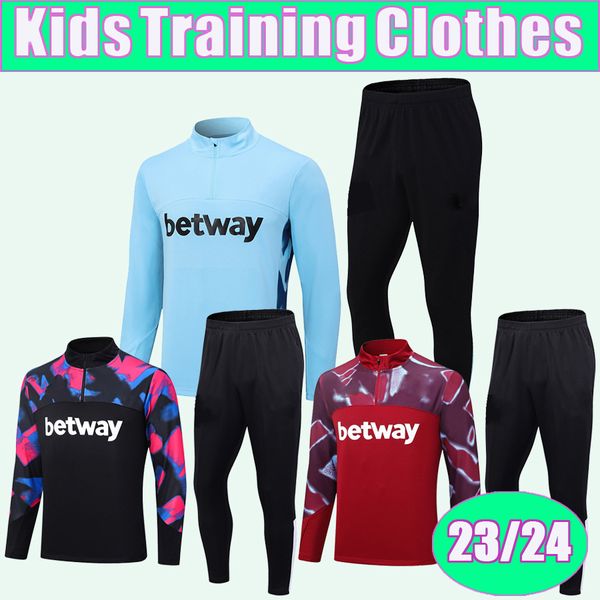 23 24 L. PAQUETA ANTONIO Vêtements d'entraînement Kit pour enfants Maillots de football JOHNSON SCAMACCA INGS BOWEN BENRAHMA EMERSON Maillot de football à demi-zip Uniformes