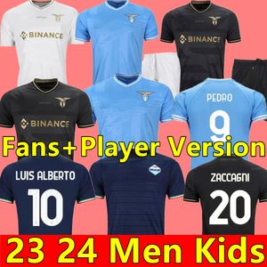 23 24 Lazio Immobile Soccer Jerseys Maglie 2023 Immobile Luis Bastos Sergej Badelj Lucas J.Correa Zaccagni Marusic Kid Kit Kit Football Shirt 10e anniversaire