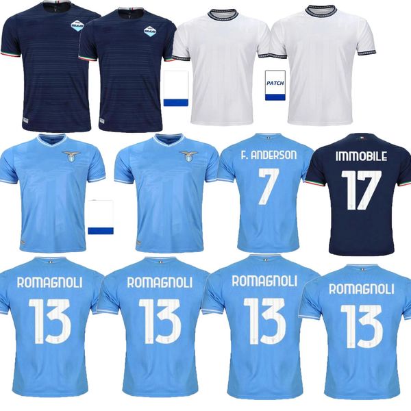 23/24 Lazio Mens Soccer Jerseys 10e anniversaire 23 24 IMMOBILE SERGEJ LUIS ALBERTO MARUSIC LAZZARI ZACCAGNI F. ANDERSON Domicile 3e JJ 11.24