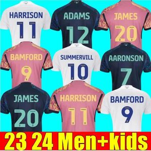 23 24 Leeds Unitedes Soccer Jerseys 2023 2024 Llorente Adams Aaronson HARRISON BAMFORD Sinisterra JAMES maillots de football enfants Kit maillot de football hauts 9999