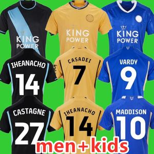 23 24 Leicester Soccer Jerseys 23 Home Away BARNES Tielemans VARDY MADDISON IHEANACHO AYOZE PRAET NDIDI DAKA LOOKMAN City Home Hommes Chemises de football Kits enfants