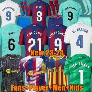 23 24 LEWANDOWSKI Camisetas De S Voetbalshirts GAVI PEDRI 2023 2024 ANSU FATI FERRAN RAPHINHA DEST Voetbalshirt Mannen Kit Kids