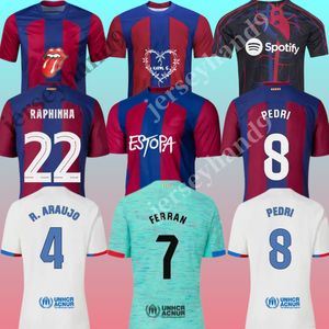 23 24 Lewandowski Gavi Barcelonas voetballen Jerseys Pedri Rosalia 4th Ansu Fati de Futbol Camisetas Raphinha voetbalhemd mannen Barca Kit Kids Uniform