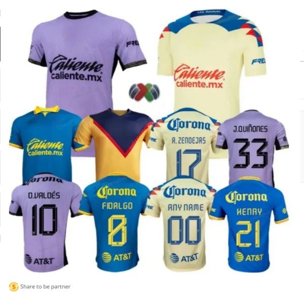 23 24 Liga MX Club America Soccer Jerseys Third Fidalgo R.Martinez Football Shirt D.Valdes G.ochoa Henry 2023 2024 Fans Player Version Training Menlot Men Kids Kit