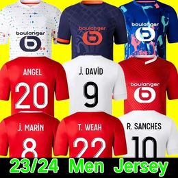 23 24 Losc Lille Soccer Jerseys 2023 2024 Beige Tops Tee Bamba Yazici Football Shirts Jikone R.Sanches T.Weah L.araujo Maillots Away Third 3rd Adult Kids Kit Jersey