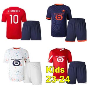 23 24 LOSC Lille Soccer Jerseys BEN ARFA 2023 2024 DAVID FONTE BURAK BAMBA YAZICI Trophée Olympique Kit enfants Ensembles complets Maillots de football