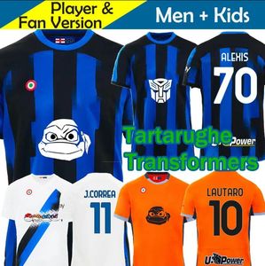 23 24 LUKAKU Inters S LAUTARO Camisetas de fútbol ANIVERSARIO CORREA DZEKO BARELLA SKRINIAR 2023 2024 BROZOVIC Camiseta de fútbol local para hombres Kit para niños Fans Player 4556