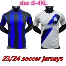 23 24 Lukaku Soccer Jerseys 2023 2024 Barella Vidal Lautaro Eriksen Inter Dzeko Correa Away Third Milans Uniforms Football Shirt Men Jersey S-4XL