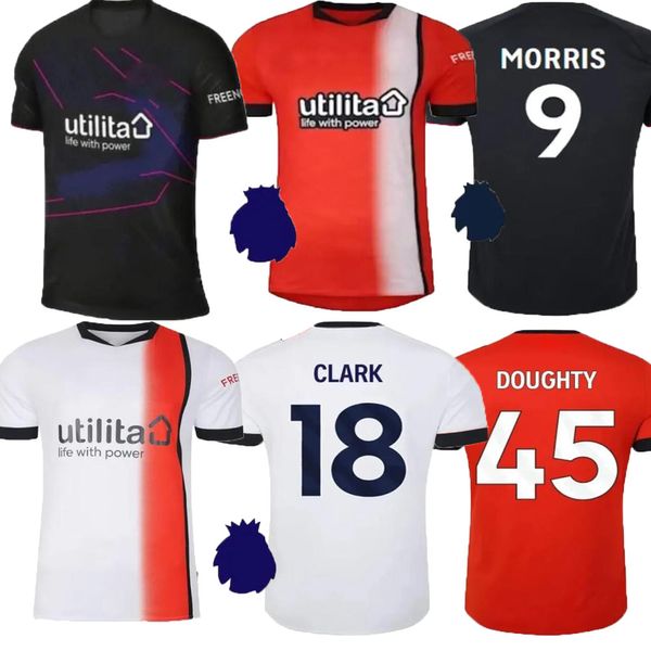 23 24 Luton Town CLARK CAMPBELL Maillots de football pour hommes BURKE NAISMITH BELL DOUGHTY ADEBAYO Home Away 3ème Chemises de football blanc rouge 2023 2024 TOP kit homme