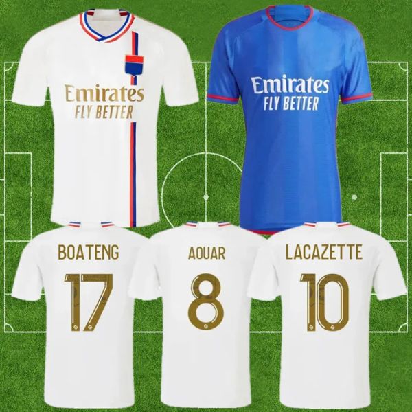 23/24 Lyon Soccer Jerseys Home Football Kids Kit Chemises Uniforme