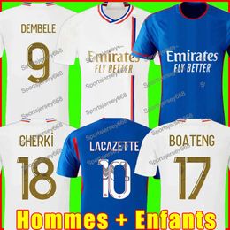 23 24 Lione maglie da calcio Maillot De Foot Caqueret Ol 2023 2024 Maglia da calcio casa Jersey Aouar Barcola Castello Jr Cherki Boateng Dembele