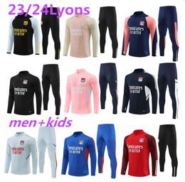 23/24 Lyon Soccer Tracksuit survivent 2023 2024 Lyonnais L.Paqueta Ol Aouar Football Training Costume de jogging sets Kids Adult