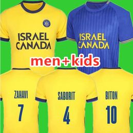 23 24 MACCABI Tel Aviv Mens Soccer Jerseys Saborit Zahavi Biton Cohen Milson Jovanovic Home Shirts de football