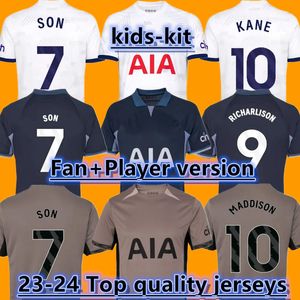 23 24 Maddison Hijo Jerseys de fútbol Romero Kulusevski Richarlison Bentancur 2023 Van de Ven Bissouma Dier Johnson Kit de fútbol Kit de fútbol Spurs Top Adult Kids Kit