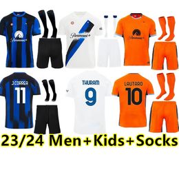 23 24 Maglia Inters MiLANS Soccer Jerseys Final Maillot de Foot LUKAKU DZEKO LAUTARO 2023 2024 IM Maglie Football Shirt 115 ans anniversaire spécial enfants adultes