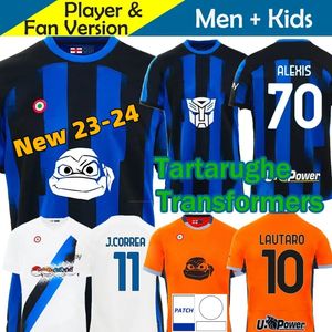 23 24 Maglia Interses Milans voetbalshirts Turtles Transformers Tartarughe Special 2024 Men Football Shirts Kid Kits Alexis Lautaro Calhanoglu Barella Thuram