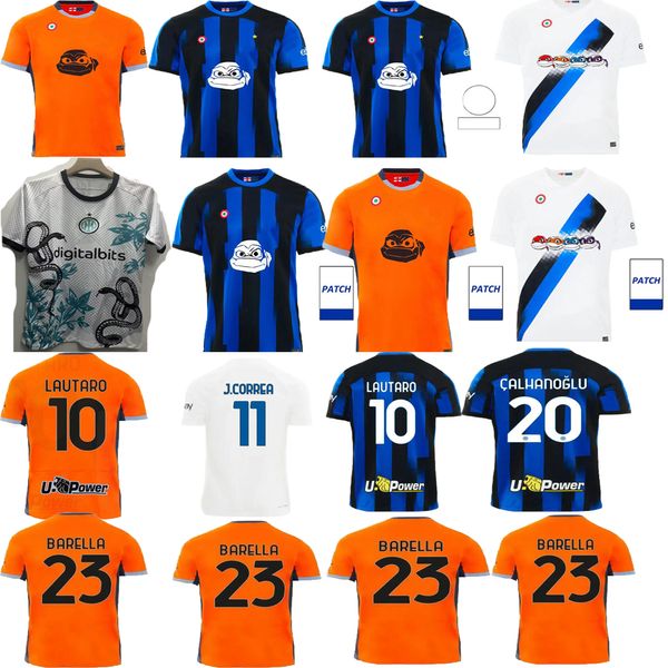 23 24 MAGLIA Inters Milans Soccer Jerseys Turtles Transformers Tartarughe Special 2024 Men de football Kits Alexis Lautaro Calhanoglu Barella Thuram