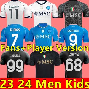 23 24 Maillots de football Maglia Napoli 2023 2024 Kit enfants Naples Home Away Maillot de football Halloween Spécial Fouth MARADONA OSIMHEN ANGUISSA SsC