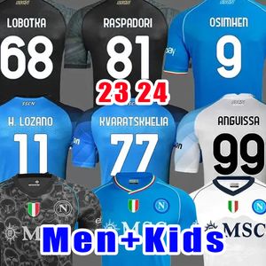 23 24 Maglia Napoli camisetas de fútbol Kit para niños Nápoles Visitante Liga de Campeones Camiseta de fútbol Cuarto Hogar Tercer jugador Versión Halloween Edición especial OSIMHEN LOBOTKA SsC