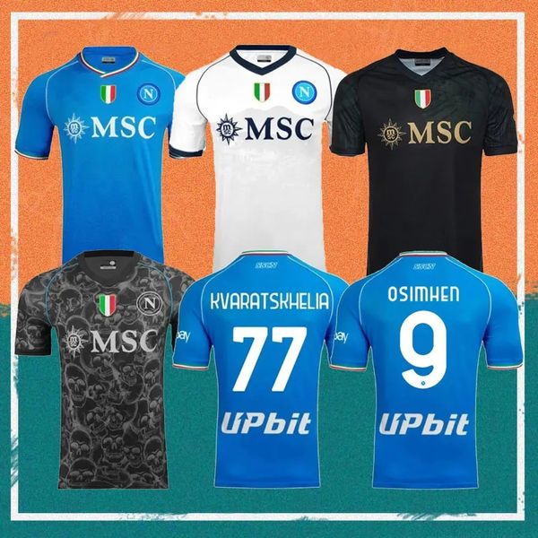 23 24 Maglia Napoli Futebol Jerseys Kid Kit Nápoles Edição OSIMHEN LOBOTKA Halloween KVARATSKHELIA ELMAS OSIMHEN MERTENS Maillots De Foot H. LOZANO FABIAN ZIELINSKI