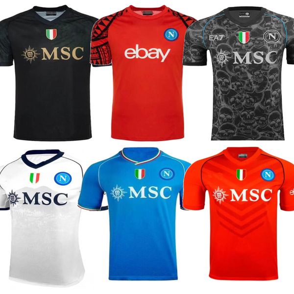 23/24 Maglia Napoli camisetas de fútbol hombre Kit Nápoles visitante Liga de Campeones camiseta de fútbol Cuarto Hogar Tercer ventilador Edición Versionl OSIMHEN LOBOTKA SsC