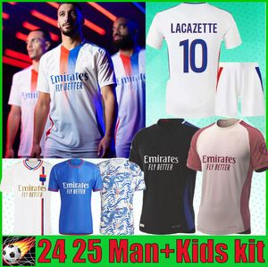 24 25 Maillot de Foot Lyon Soccer Jerseys 2024 2025 Olympique Lyonnais OL Digital Dembele Fans Jouer Football Shirts Traore Memphis Men Football Jersey Kid Kit