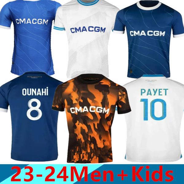 23 24 maillot MarseilleS camisetas de fútbol pie CUISANCE GUENDOUZI ALEXIS PAYET CLAUSS camisetas de fútbol hombres niños VERETOUT Bajo OM jugador