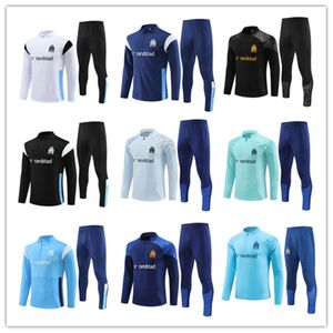 2023 Maillot Marseille Soccer Jerseys Set Survêtement OM Olympique 23 24 GUENDOUZI ALEXIS Veste de football Costume d'entraînement Sportswear Vêtements de sport Ensembles hommes et enfants