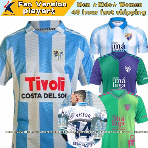 23 24 Malaga Soccer Jerseys 2023 2024 120 ans Anniversaire Special Edition Remake Retro Football Shirt Camiseta de Futbol Roberto Home Away Third Men's Kids Uniforme