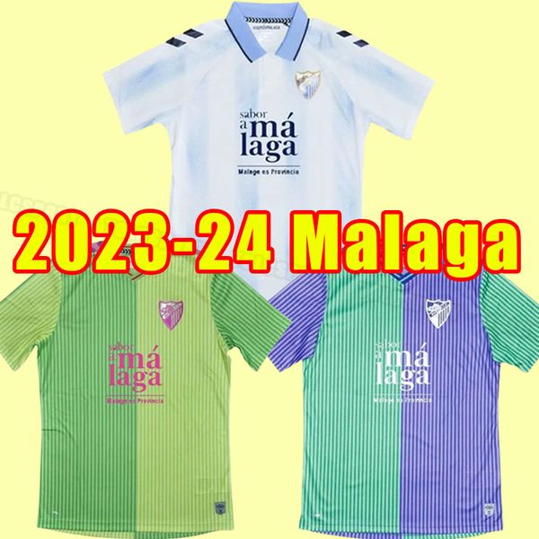 23/24 Jerseys de fútbol de Malaga 2023 2024 Tercer k desnudo Juanpi Adrian Cf Camisa de fútbol Bar Casas Juankar Luis Munoz Camiseta de Futbol Juande Jersey Men Kit Uniformes