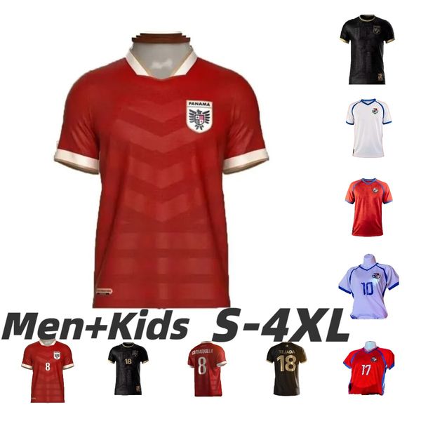 S-4XL 2024 2025 Jerseys de Socer Panamá Murillo Home Red White White 24 25 Equipo nacional Eric Davis Camisas de fútbol Alberto Maillots de Foot Quintero Men Tailandia Calidad